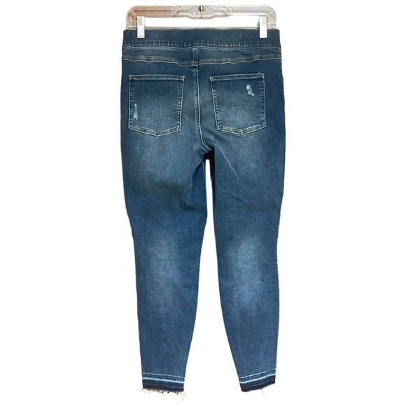 SPANX Medium Wash Distressed Ankle Skinny Jeans M 20203Q - Picture 3 of 10